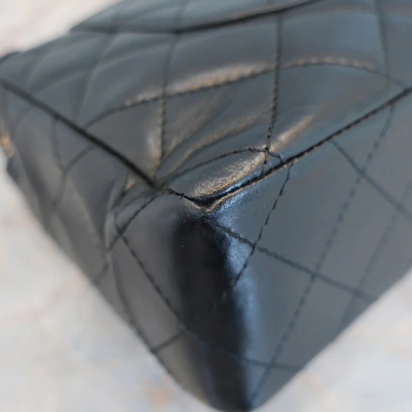 Authentic CHANEL double flap two color hardware Paris lambskin classic bag - Picture 7 of 16